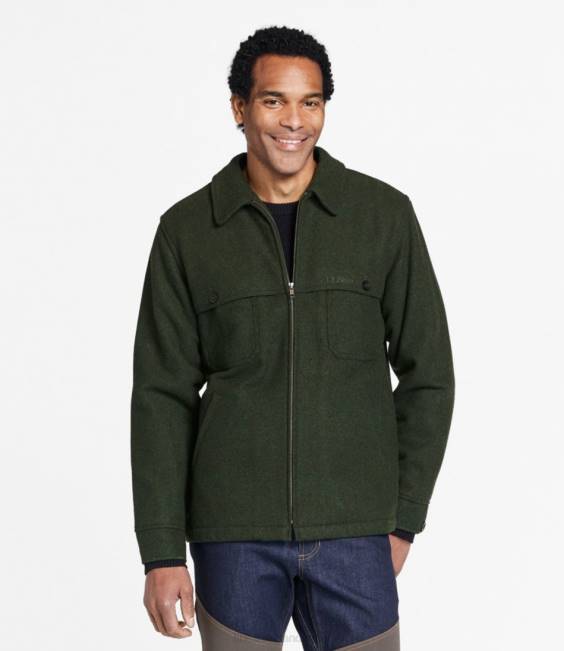 LLBean Maine Guide Zip-Front Jac-Shirt with PrimaLoft Men J46J911 Outerwear Loden
