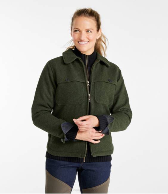 LLBean Maine Guide Zip Front Jac-Shirt with Primaloft Women J46J190 Outdoor Equipment Loden