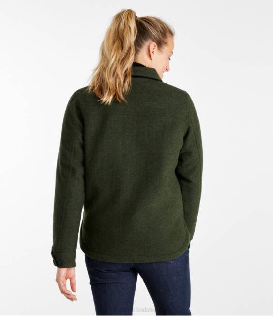 LLBean Maine Guide Zip Front Jac-Shirt with Primaloft Women J46J190 Outdoor Equipment Loden