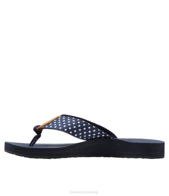 LLBean Maine Isle Flip-Flops Women J46J3730 Footwear Marine Blue Gingham