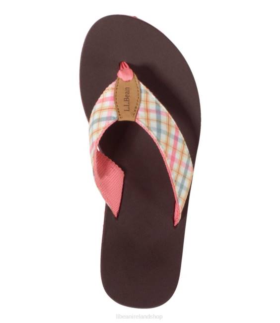 LLBean Maine Isle Flip-Flops Women J46J3730 Footwear Marine Blue Gingham