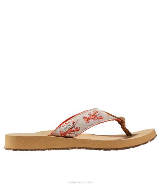 LLBean Maine Isle Flip-Flops Women J46J3751 Footwear Paperwhite Lobster