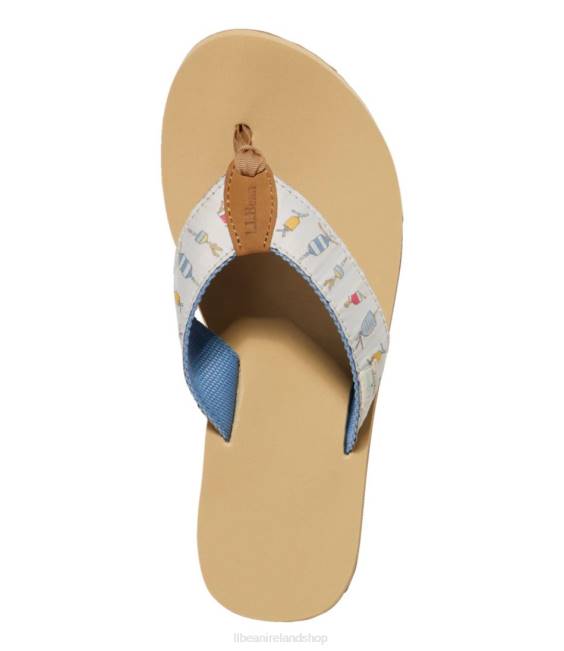 LLBean Maine Isle Flip-Flops Women J46J3751 Footwear Paperwhite Lobster