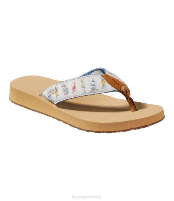 LLBean Maine Isle Flip-Flops Women J46J3751 Footwear Paperwhite Lobster