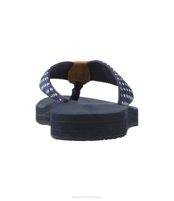 LLBean Maine Isle Flip-Flops Women J46J5167 Footwear Darkest Navy/White Dot