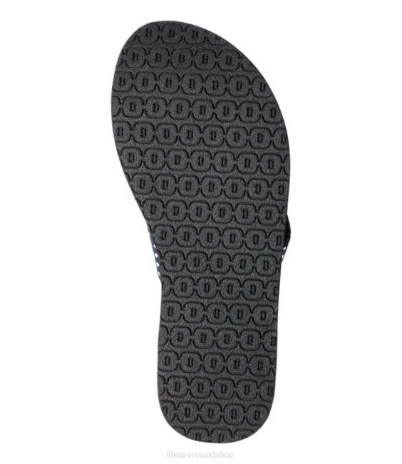 LLBean Maine Isle Flip-Flops Women J46J5167 Footwear Darkest Navy/White Dot