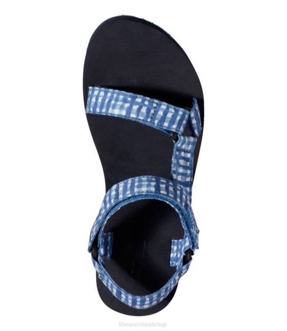LLBean Maine Isle Four-Point Sandals Women J46J3771 Footwear Marine Blue Gingham