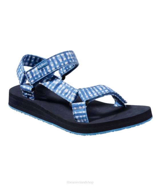 LLBean Maine Isle Four-Point Sandals Women J46J3771 Footwear Marine Blue Gingham