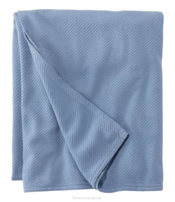 LLBean Maine Twill Blanket Unisex J46J6790 Bedding Mid-Blue