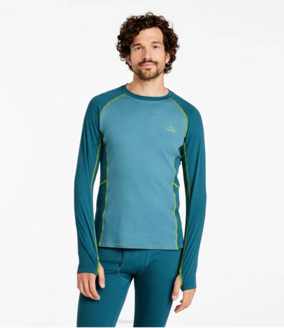 LLBean Midweight Base Layer Crew Men J46J177 Accessories Mallard Teal