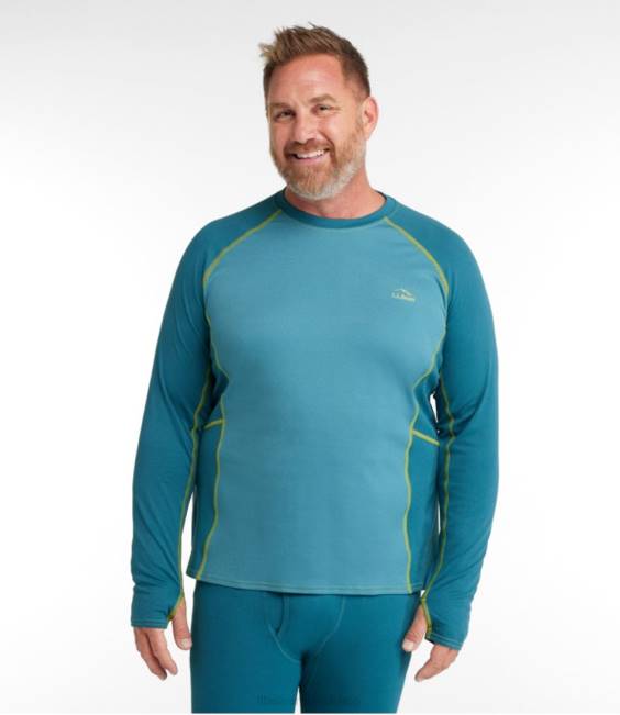 LLBean Midweight Base Layer Crew Men J46J177 Accessories Mallard Teal