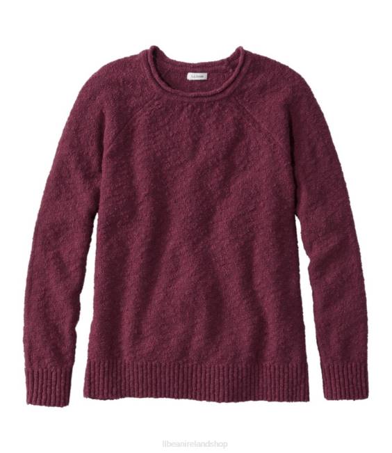 LLBean Midweight Cotton Slub Rollneck Pullover Women J46J5678 Clothing Deep Wine