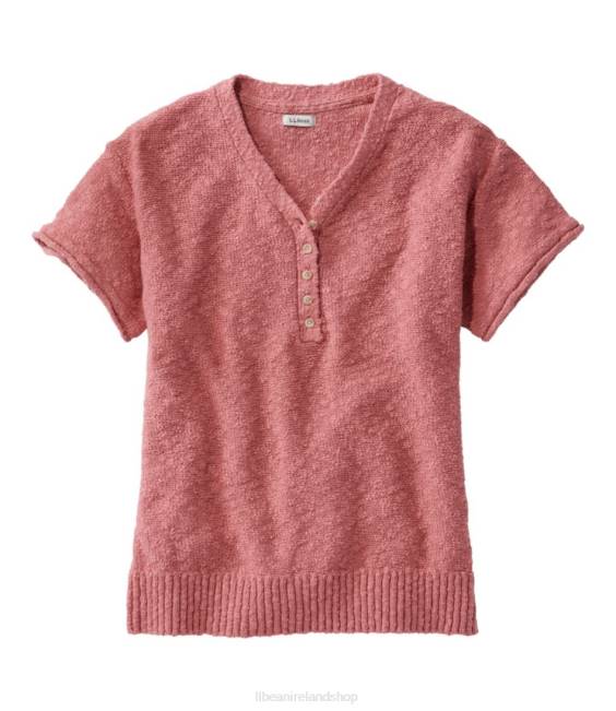 LLBean Midweight Cotton Slub Sweater Women J46J5976 Clothing Rose Wash