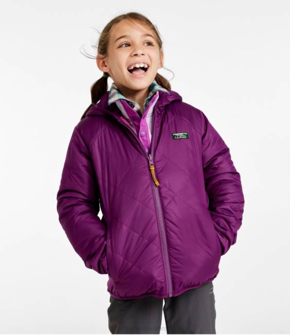LLBean Mountain Bound Reversible Jacket Kids J46J884 Outerwear Plum Grape/Magenta Haze