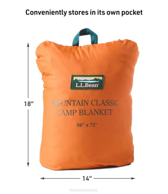 LLBean Mountain Classic Camp Blanket Unisex J46J1263 Outdoor Equipment Canyon Copper/Spruce