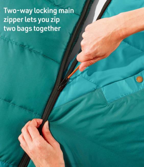 LLBean Mountain Classic Camp Sleeping Bag Unisex J46J3921 Outdoor Equipment Deep Olive/Adobe Orange