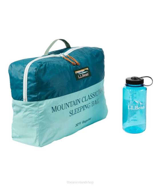 LLBean Mountain Classic Down Camp Sleeping Bag Unisex J46J1506 Outdoor Equipment Kelp Green/Saddle