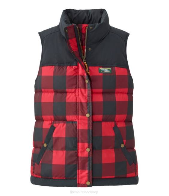 LLBean Mountain Classic Down Vest Women J46J931 Outerwear Rich Red Buffalo Plaid