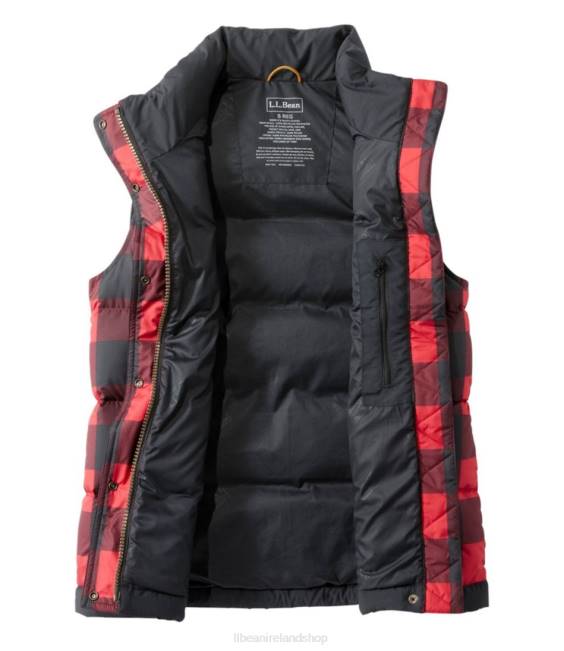 LLBean Mountain Classic Down Vest Women J46J931 Outerwear Rich Red Buffalo Plaid