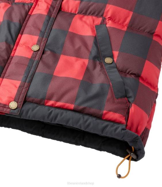 LLBean Mountain Classic Down Vest Women J46J931 Outerwear Rich Red Buffalo Plaid