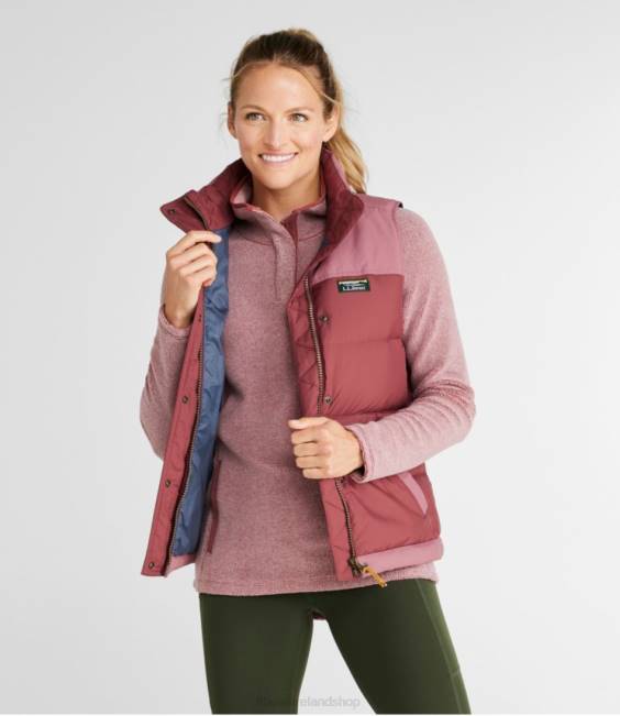 LLBean Mountain Classic Down Vest Women J46J936 Outerwear Burgundy/Light Rosewood
