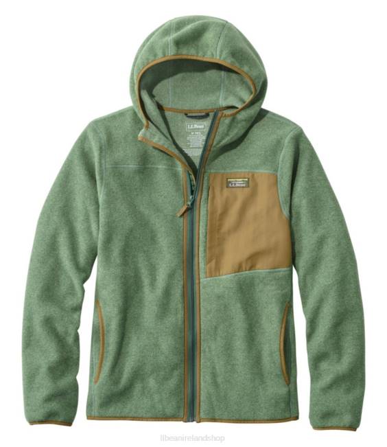 LLBean Mountain Classic Fleece Hoodie Men J46J7017 Outerwear Rain Forest