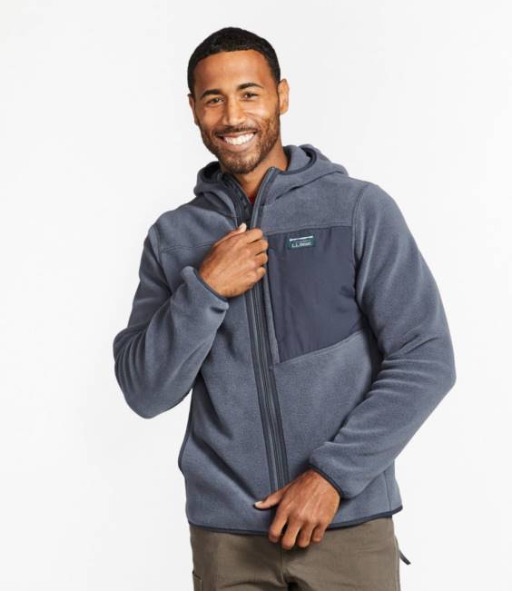 LLBean Mountain Classic Fleece Hoodie Men J46J7017 Outerwear Rain Forest