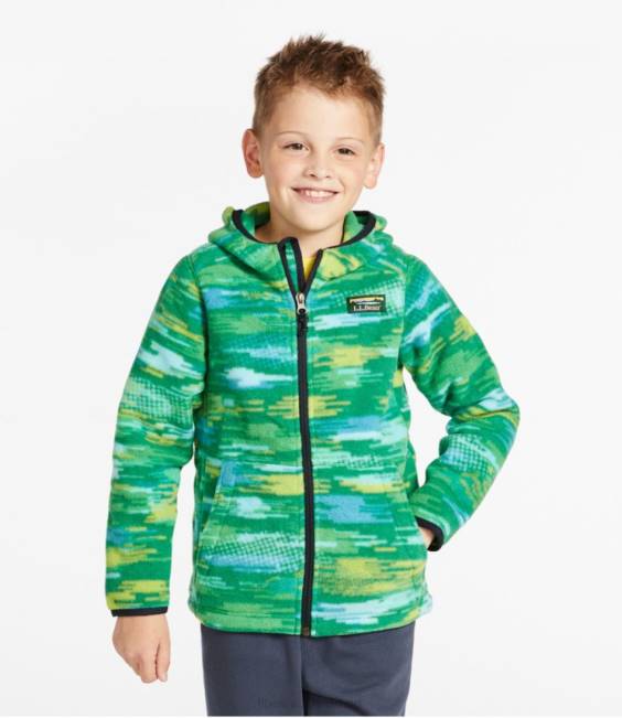LLBean Mountain Classic Fleece Kids J46J3671 Outerwear Kelly Green Digi Camo