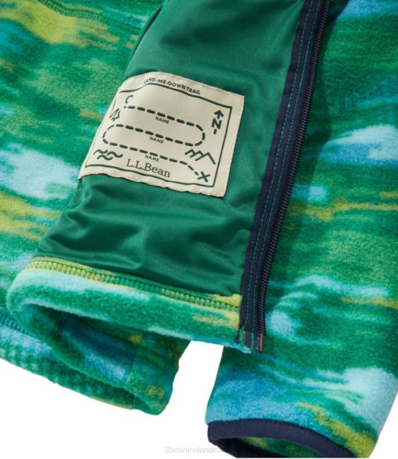 LLBean Mountain Classic Fleece Kids J46J3671 Outerwear Kelly Green Digi Camo