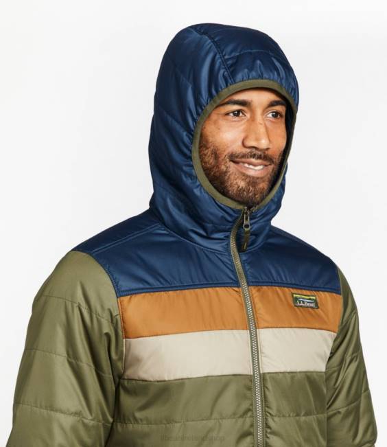 LLBean Mountain Classic Puffer Hooded Jacket Men J46J4950 Outerwear Forest Gray/Carbon Navy
