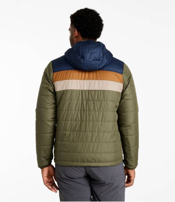 LLBean Mountain Classic Puffer Hooded Jacket Men J46J5948 Outerwear Kelp Green/Nautical Navy