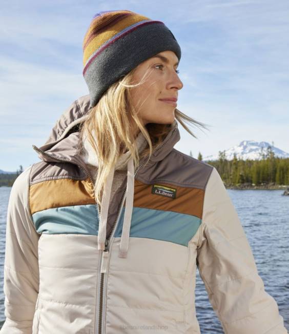 LLBean Mountain Classic Puffer Hooded Jacket Women J46J5098 Outerwear Rosewood/Sea Green