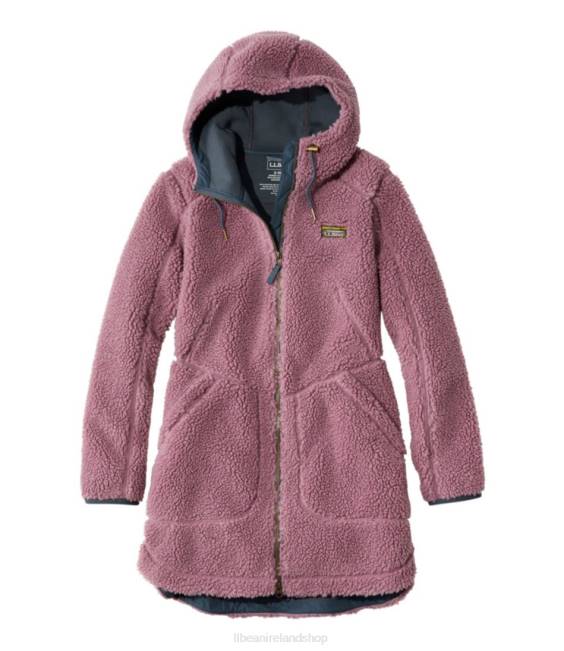 LLBean Mountain Pile Fleece Coat Women J46J3599 Outerwear Iris Mauve