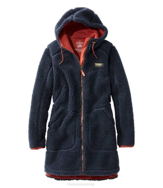LLBean Mountain Pile Fleece Coat Women J46J5072 Outerwear Carbon Navy