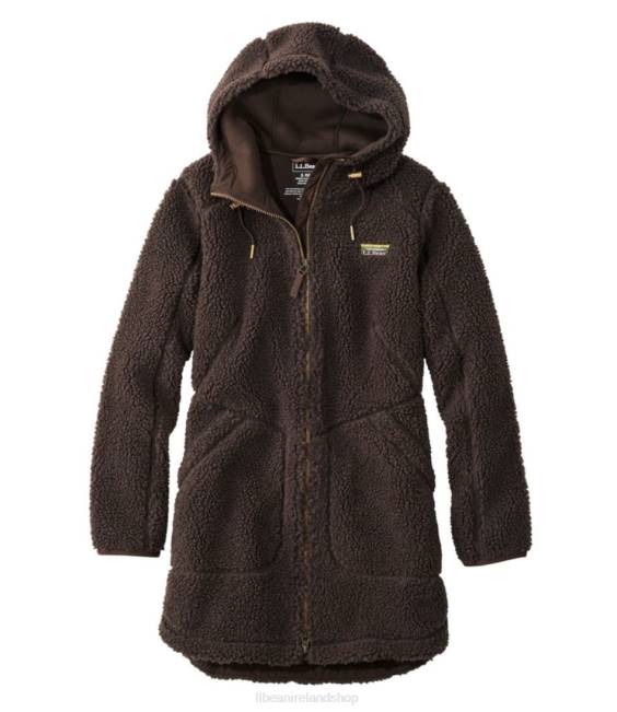 LLBean Mountain Pile Fleece Coat Women J46J833 Outerwear Black Coffee