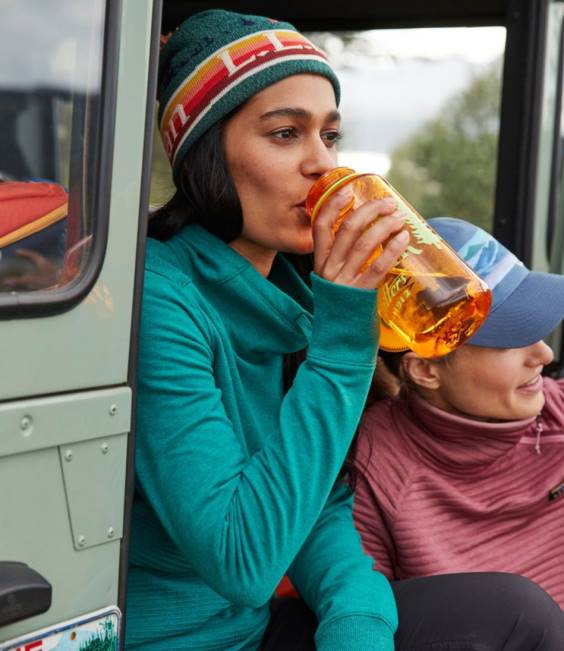 LLBean Nalgene Sustain Wide Mouth Water Bottle with Print Unisex J46J3870 Outdoor Accessories Melon Ball/Forest