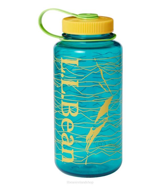 LLBean Nalgene Sustain Wide Mouth Water Bottle with Print Unisex J46J7070 Outdoor Accessories Trout Green/Katahdin Line