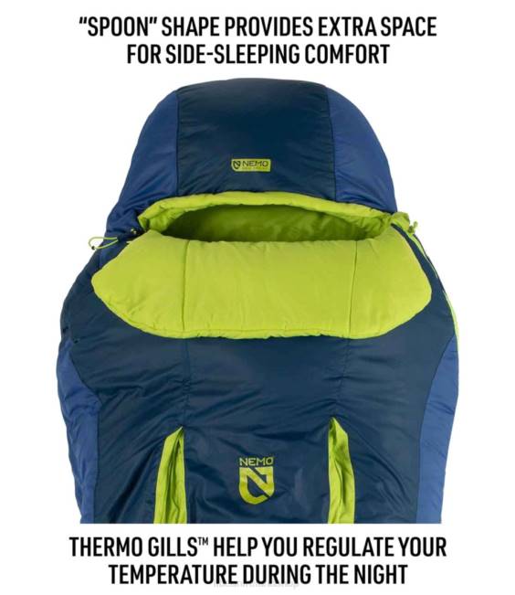 LLBean Nemo Forte 20 Sleeping Bag Long Unisex J46J1421 Outdoor Equipment Glow/Abyss