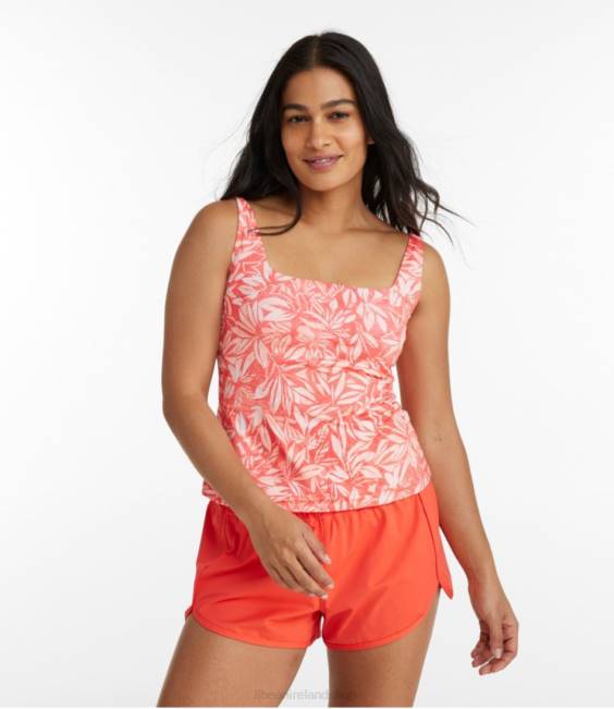 LLBean New Currents Swimwear Women J46J4833 Clothing Hot Coral Tropical