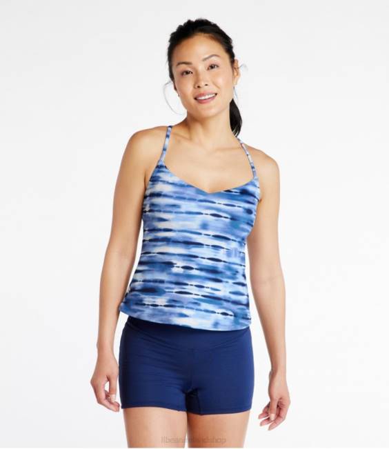 LLBean New Currents Swimwear Women J46J4840 Clothing Rustic Blue Tie Dye