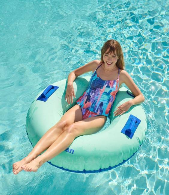 LLBean New Currents Swimwear Women J46J4840 Clothing Rustic Blue Tie Dye