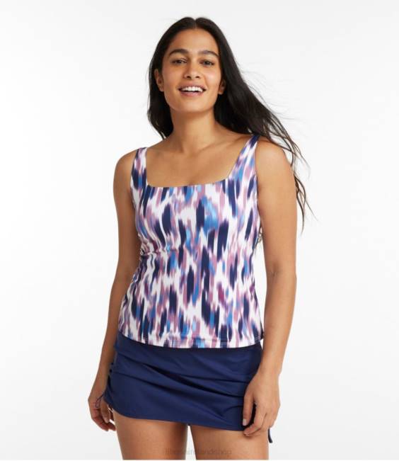 LLBean New Currents Swimwear Women J46J5860 Clothing Iris Mauve Smudge Camo