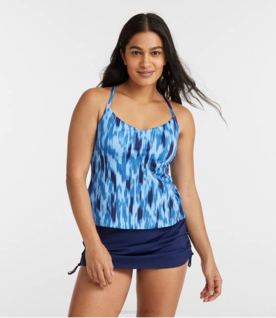 LLBean New Currents Swimwear Women J46J5866 Clothing Darkest Navy Smudge Camo