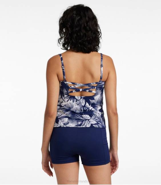 LLBean New Currents Swimwear Women J46J6556 Clothing Darkest Navy Smudge Camo