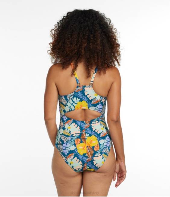 LLBean New Currents Swimwear Women J46J7200 Clothing Darkest Navy Smudge Camo