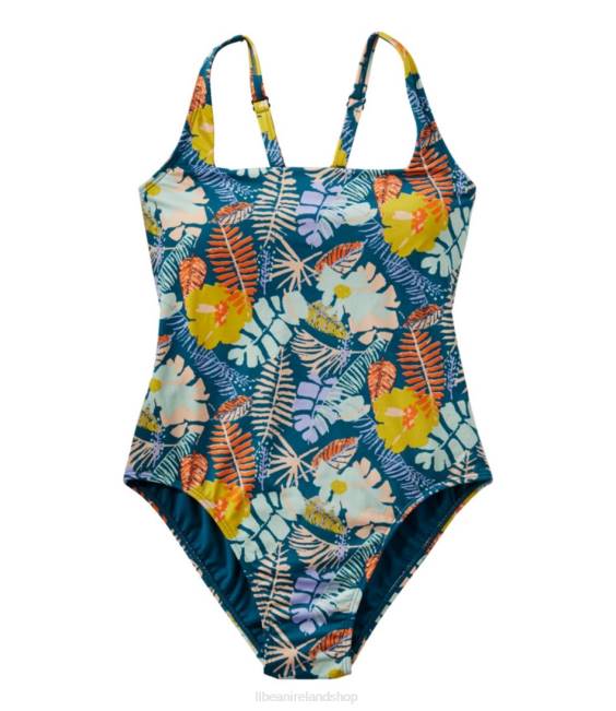 LLBean New Currents Swimwear Women J46J7200 Clothing Darkest Navy Smudge Camo