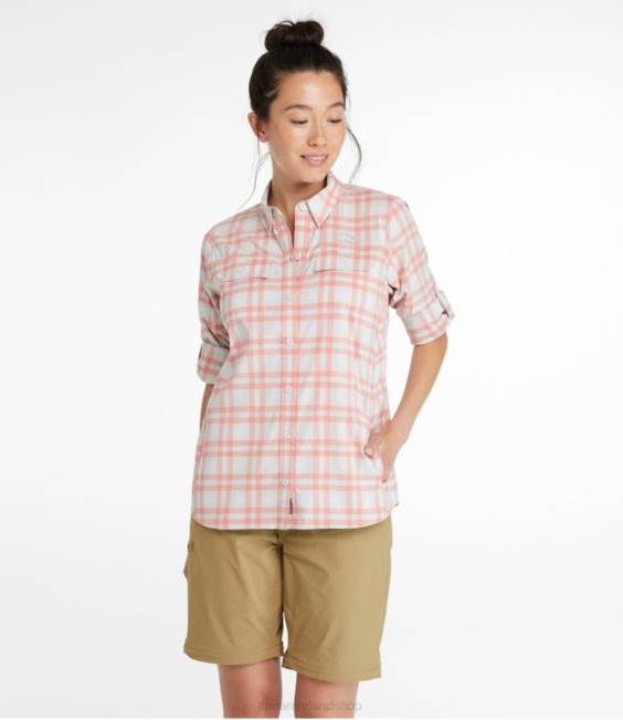 LLBean No Fly Zone Long-Sleeve Shirt Women J46J1297 Fishing Mid-Blue