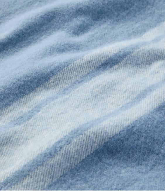 LLBean North Shore Wool Blanket Unisex J46J4387 Bedding Slate Blue Stripe