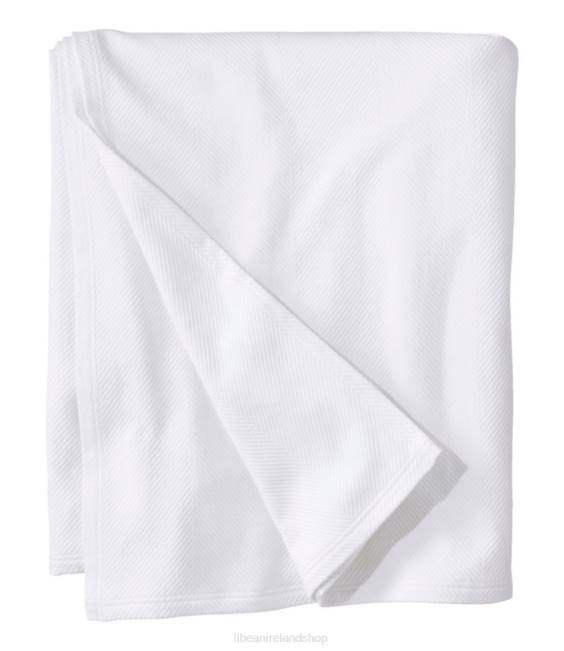 LLBean Organic Cotton Blanket Unisex J46J6319 Bedding White