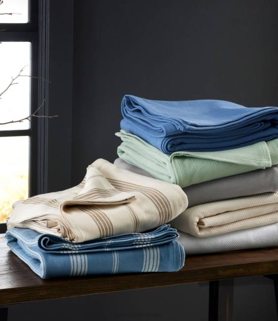 LLBean Organic Cotton Blanket Unisex J46J6319 Bedding White